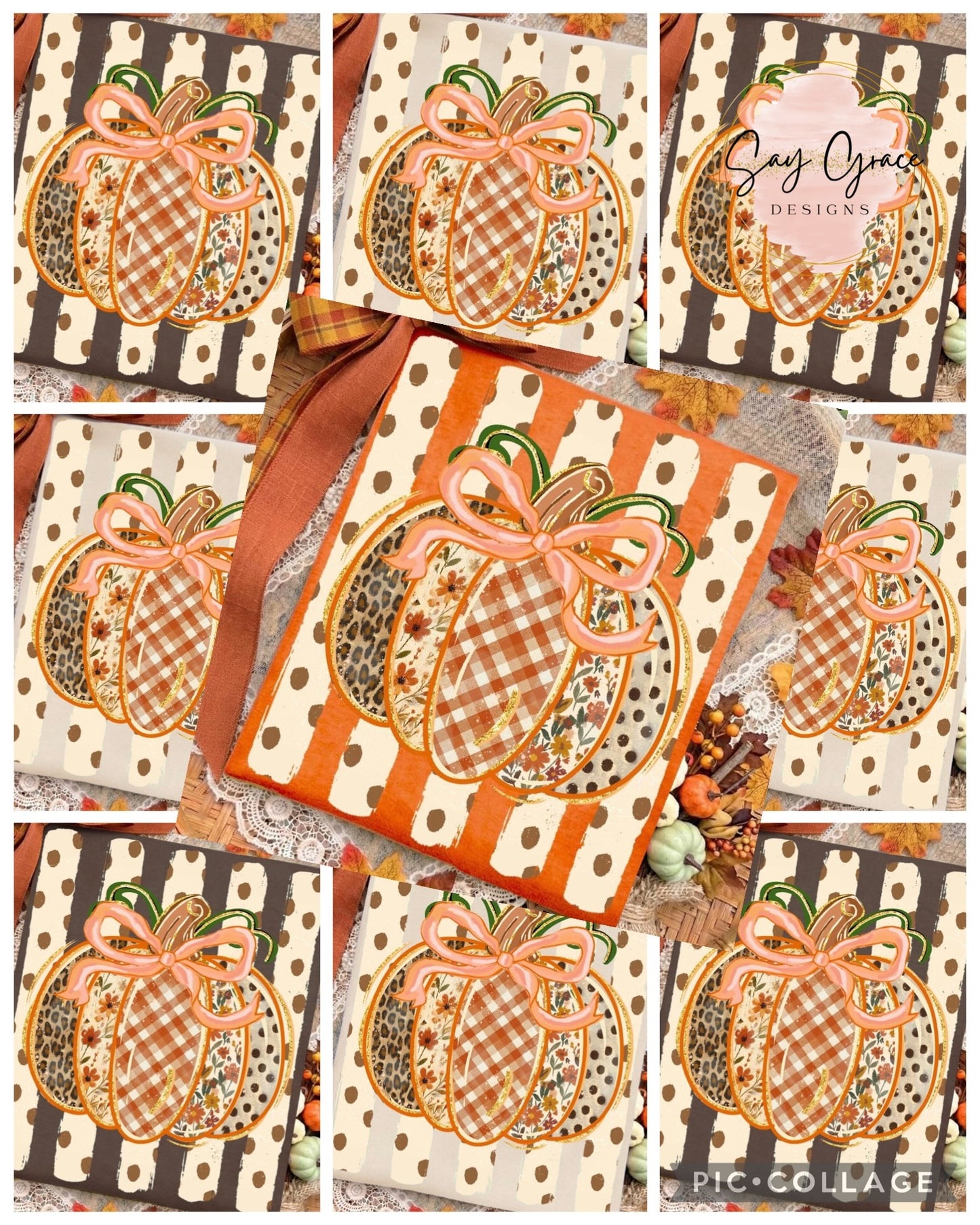 Pumpkin Polka Dot Stripes