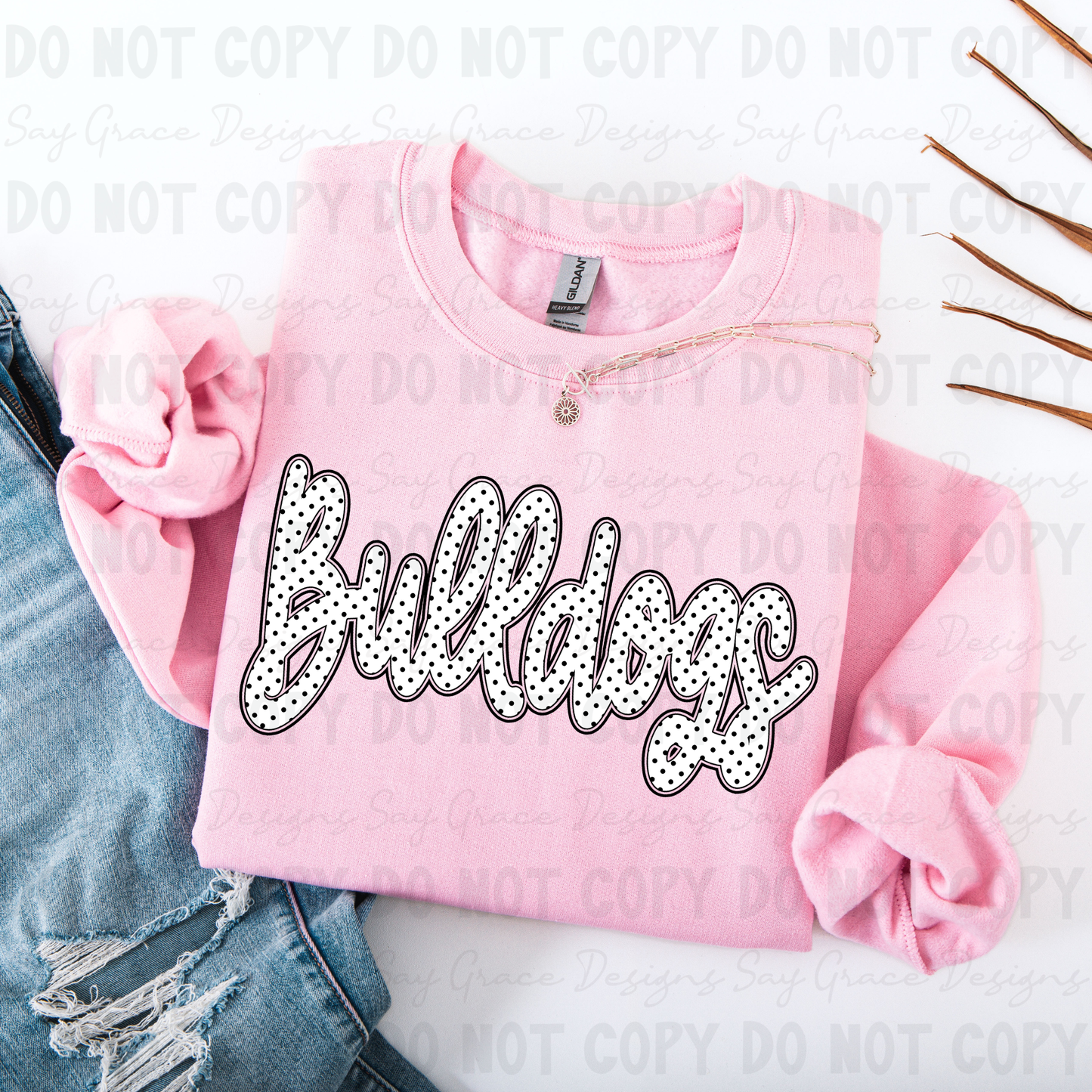 Bulldogs Polka Dot Script