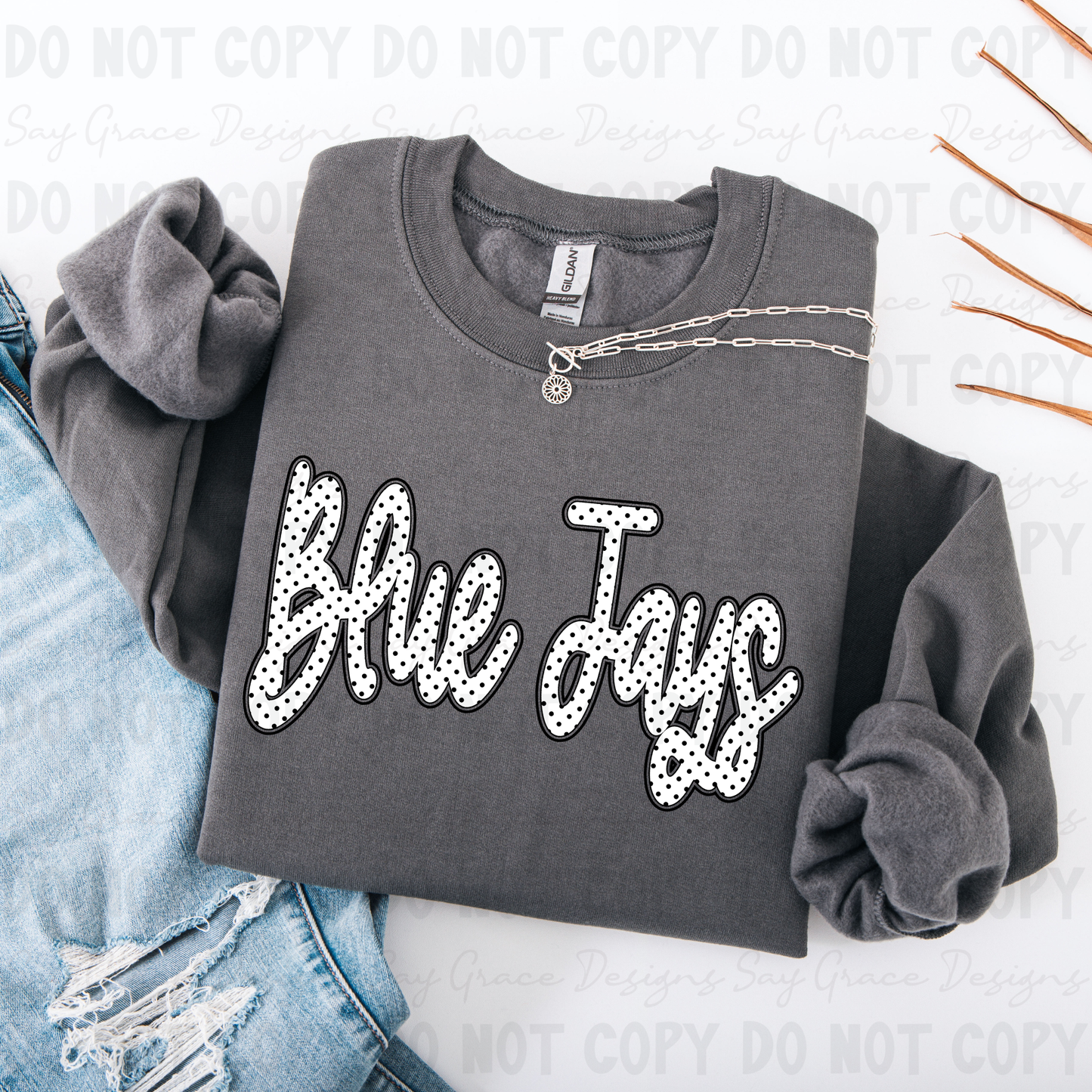 Blue Jays Polka Dot Script