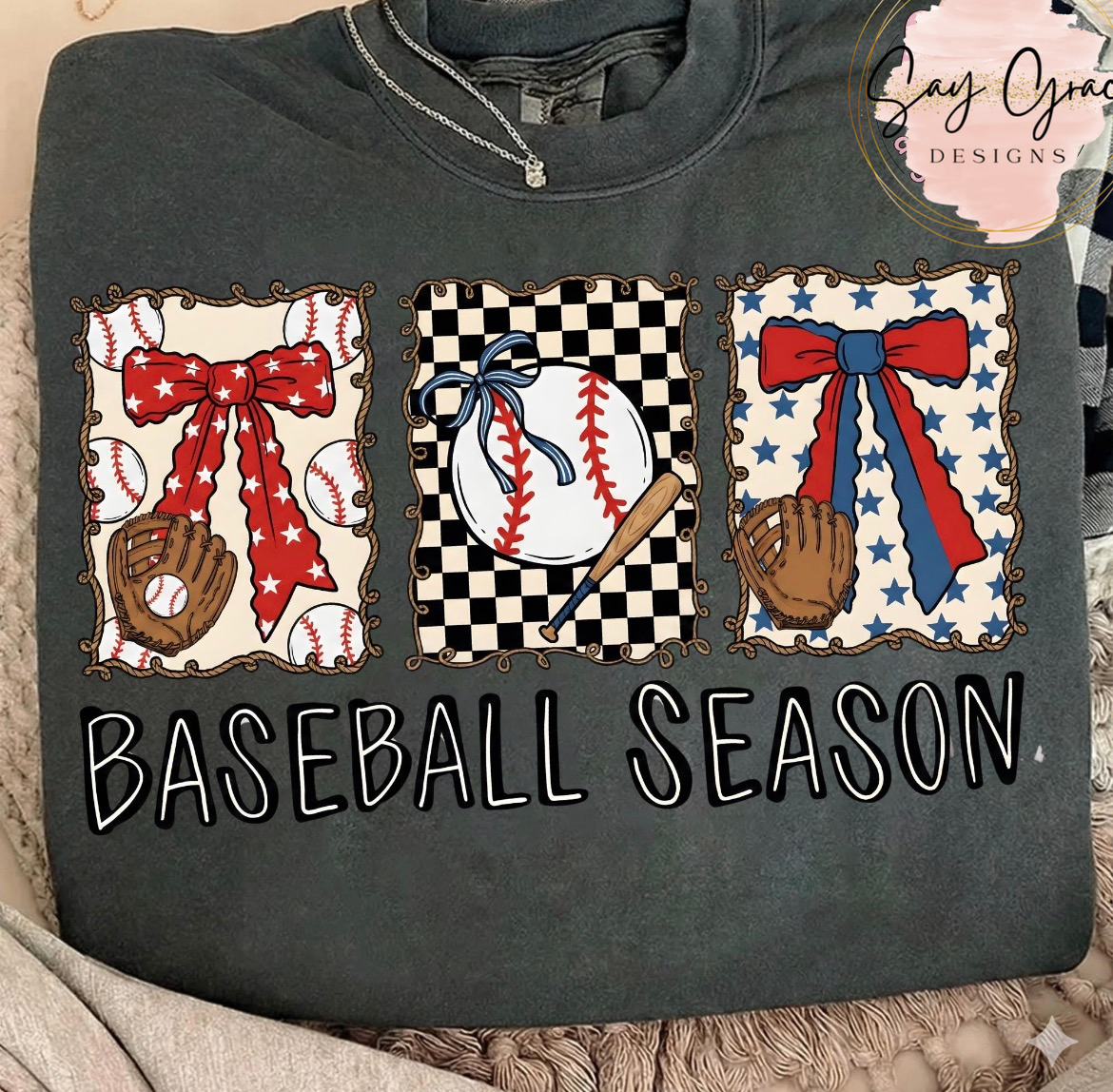 Baseball Season Bow