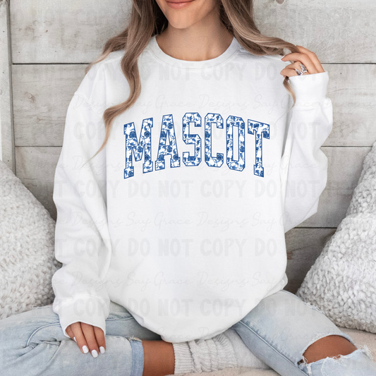 Blue Floral Mascot
