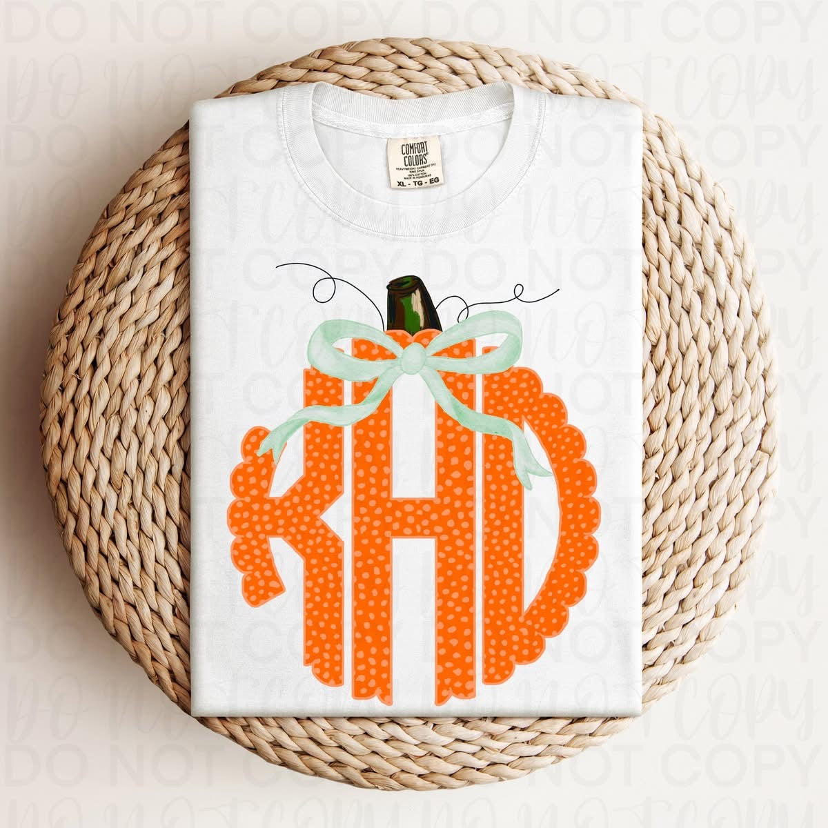 Pumpkin Speckled Monogram