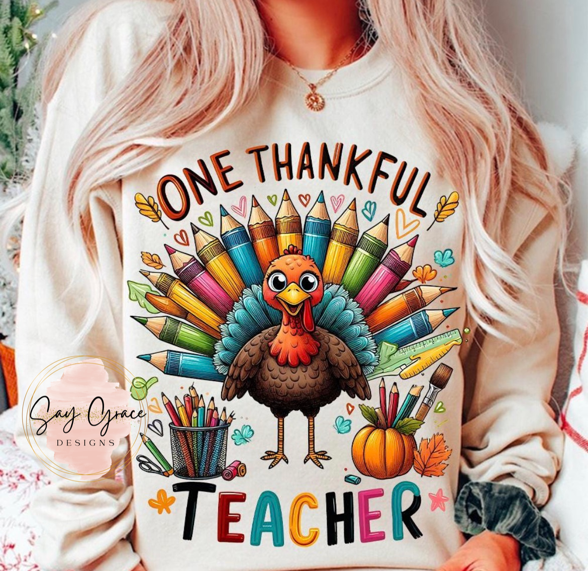 One Thankful Teacher Crayons