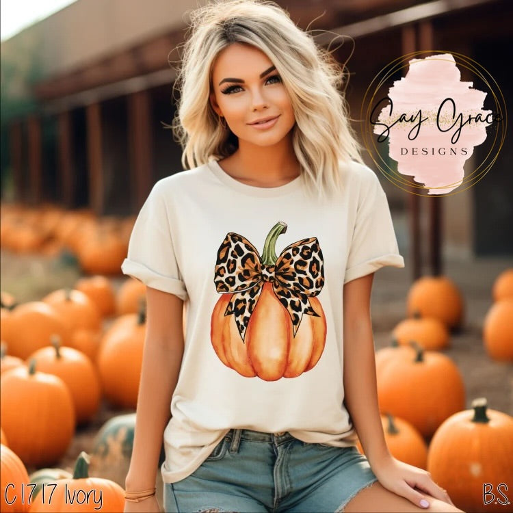 Leopard Pumpkin Bow