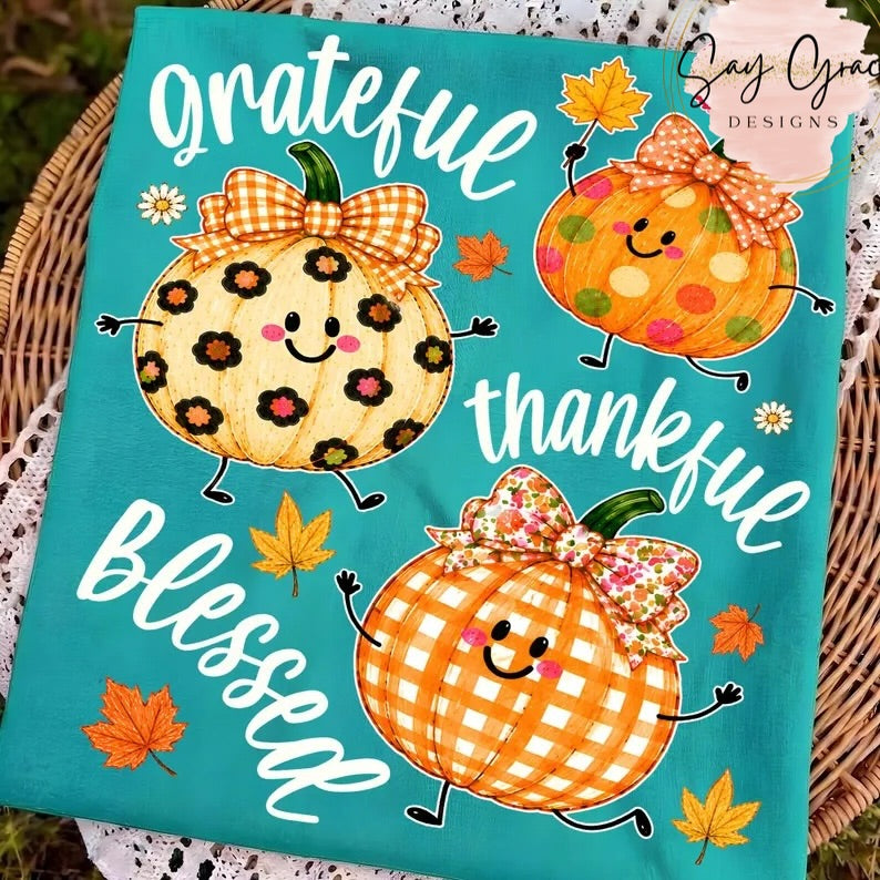 Grateful Thankful Blessed Pumpkins