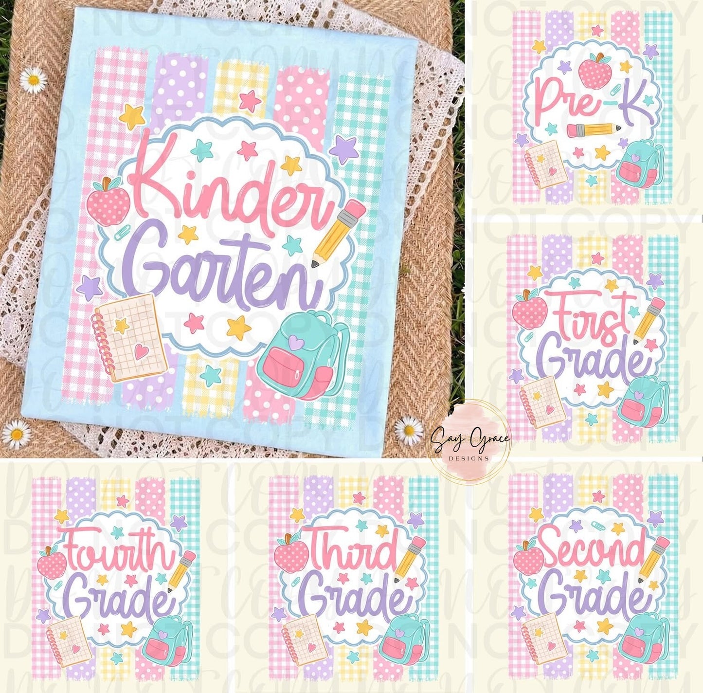 Grade Level Patterned Stripes with Frame