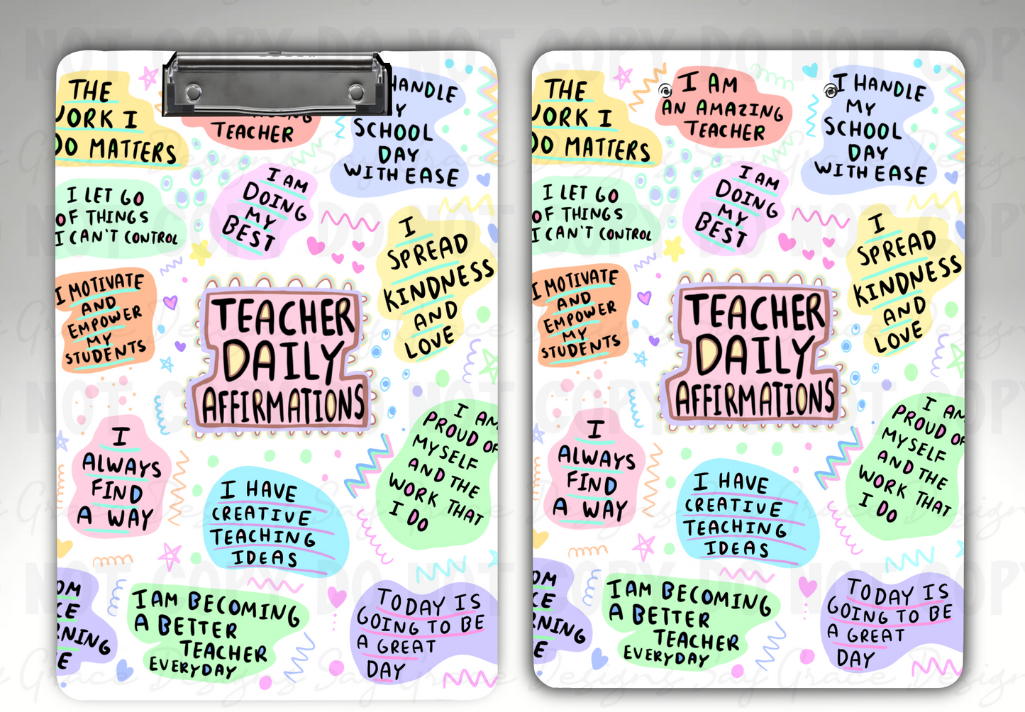 Teacher Affirmations Clipboard
