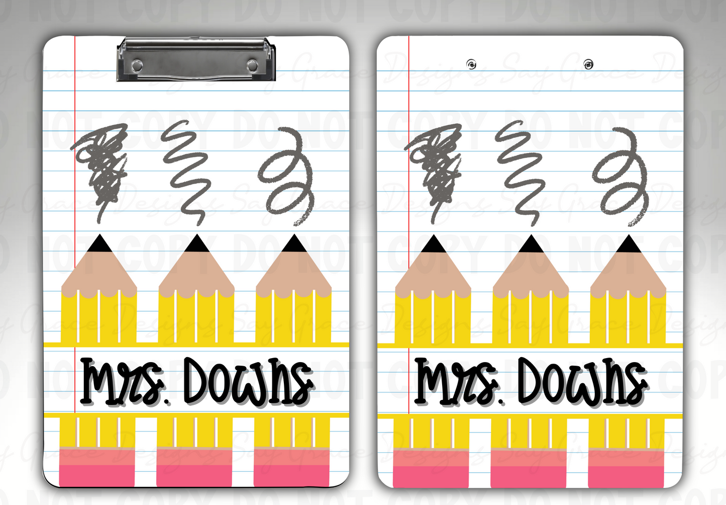 Pencil Trio Personalized Clipboard