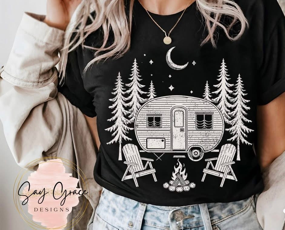Retro Camping Scene