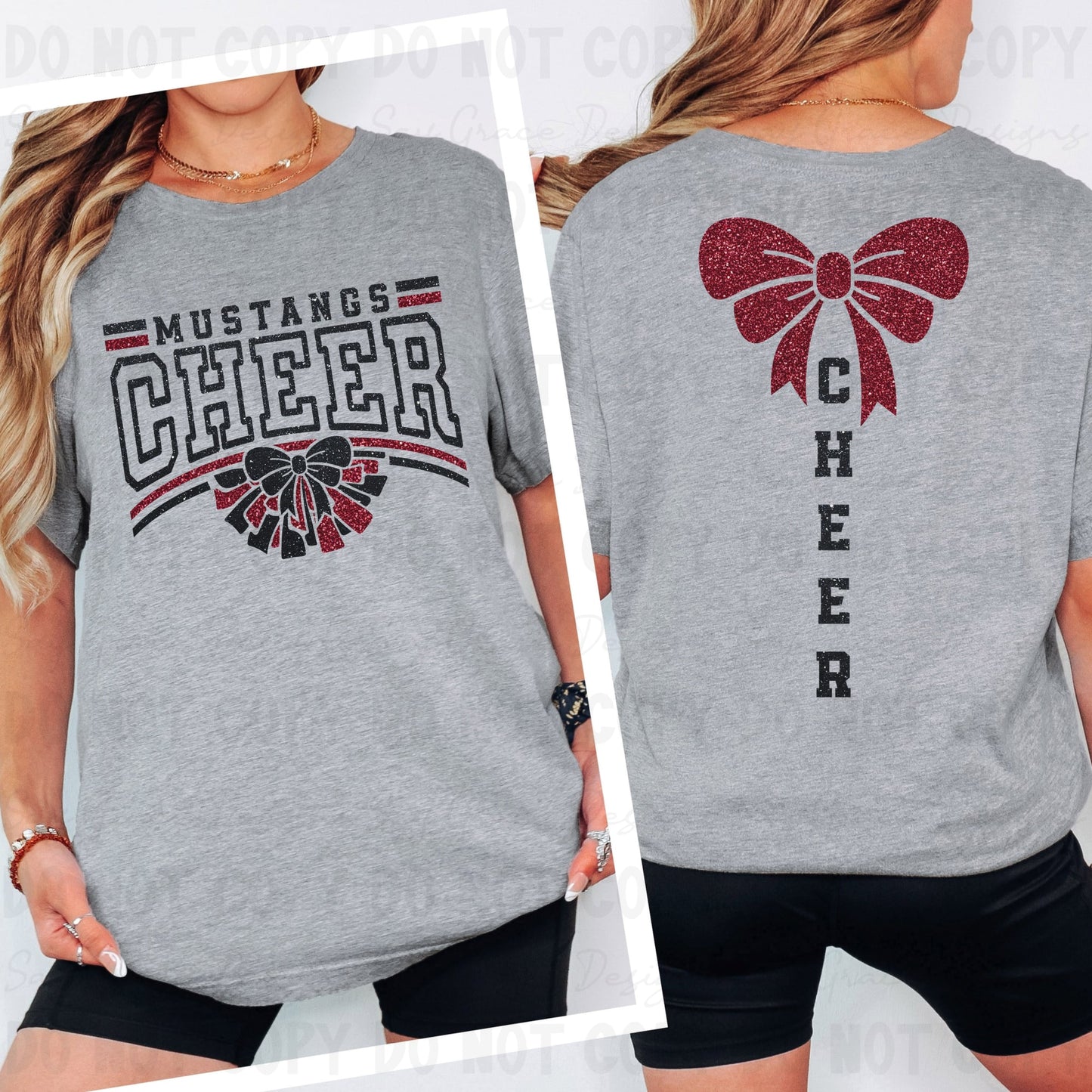 SEMS Cheerleading Bow Faux Glitter - Personalized