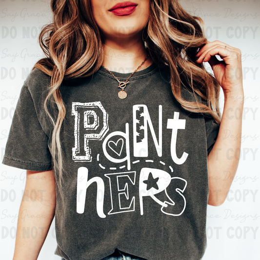 Panthers Doodle Letters