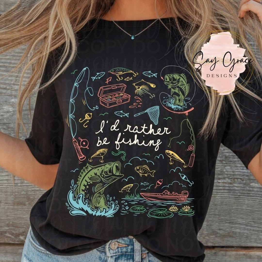 I'd Rather Be Fishing Doodle