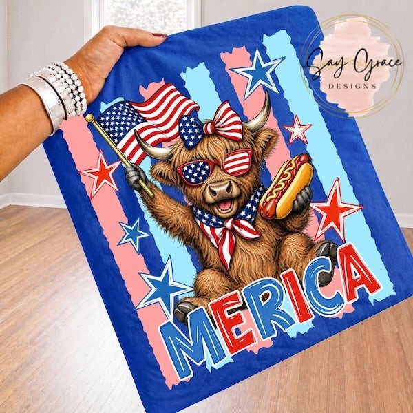 Merica Cow Stripe