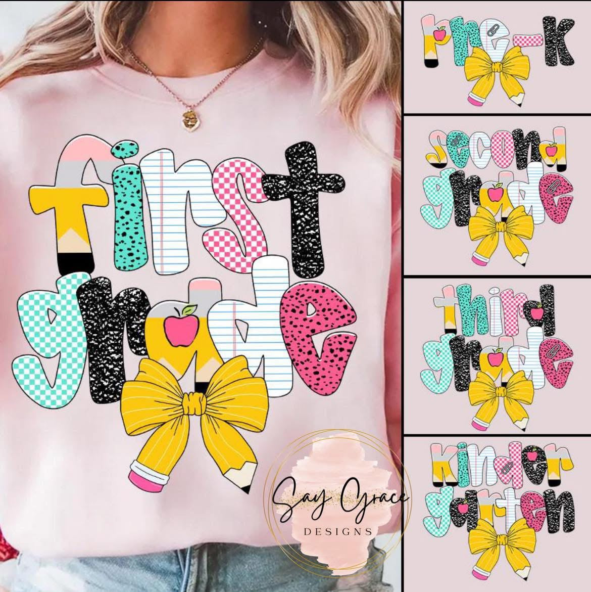 Preppy Doodle Pencil Bow Grade Level
