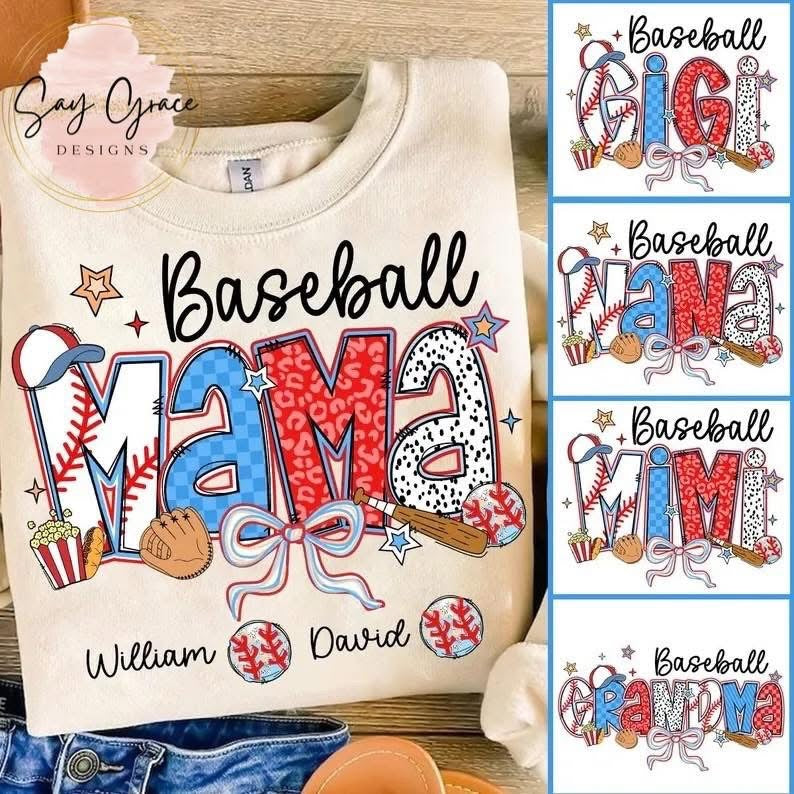Baseball Mama/Nana/Gigi/Mimi/Grandma Personalized