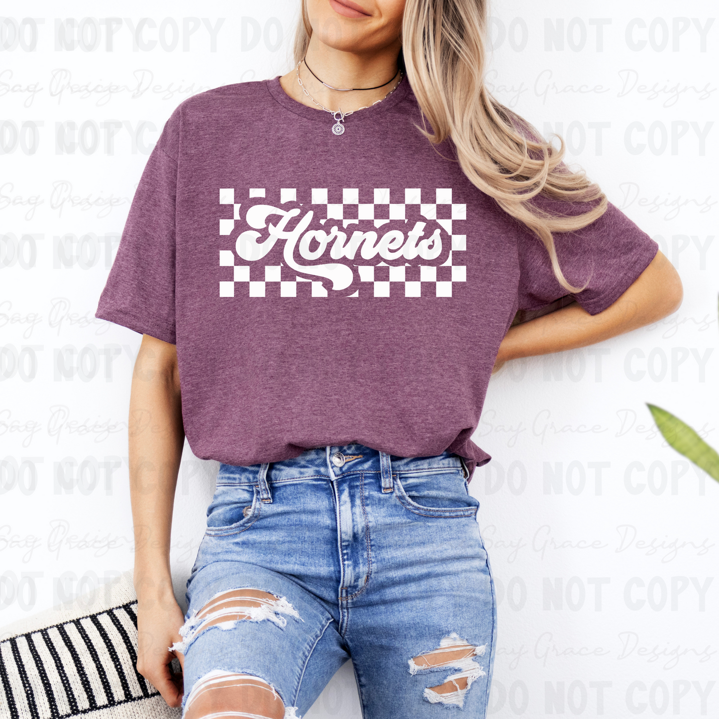 Hornets Checkered Rectangle