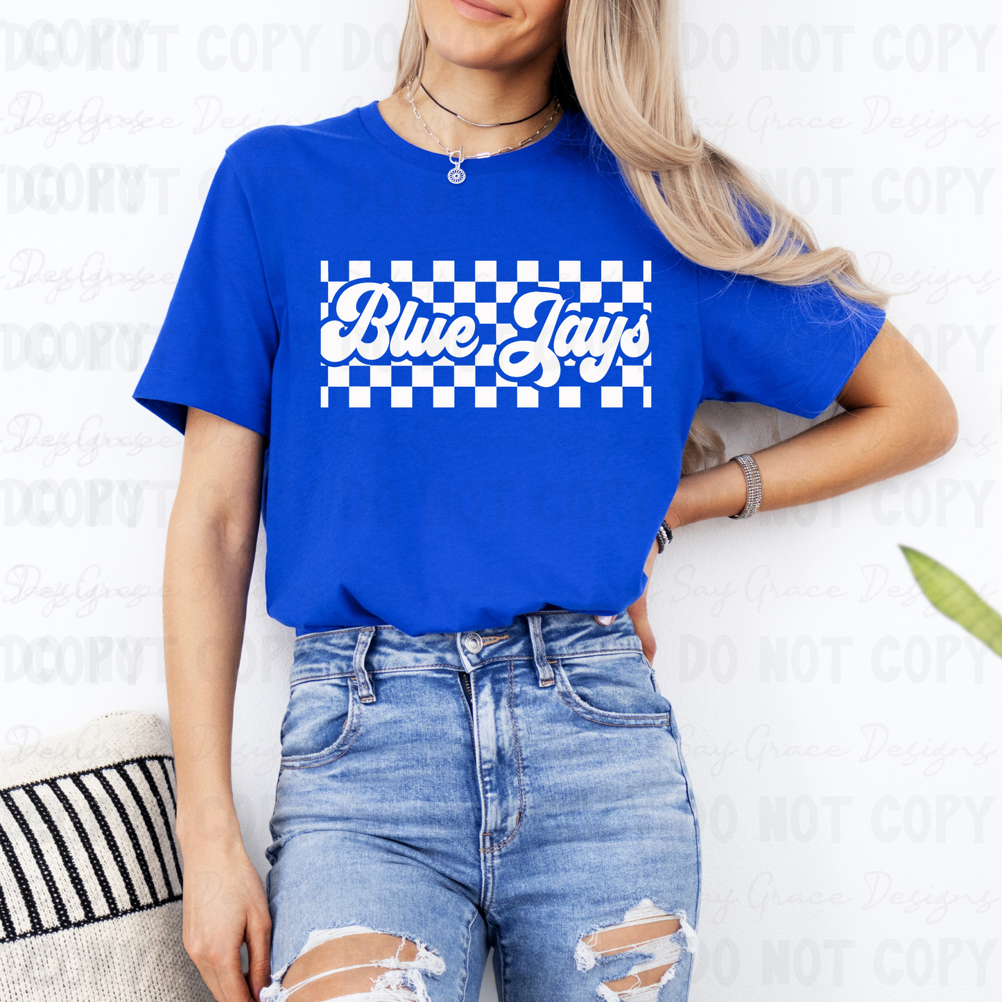 Blue Jays Checkered Rectangle