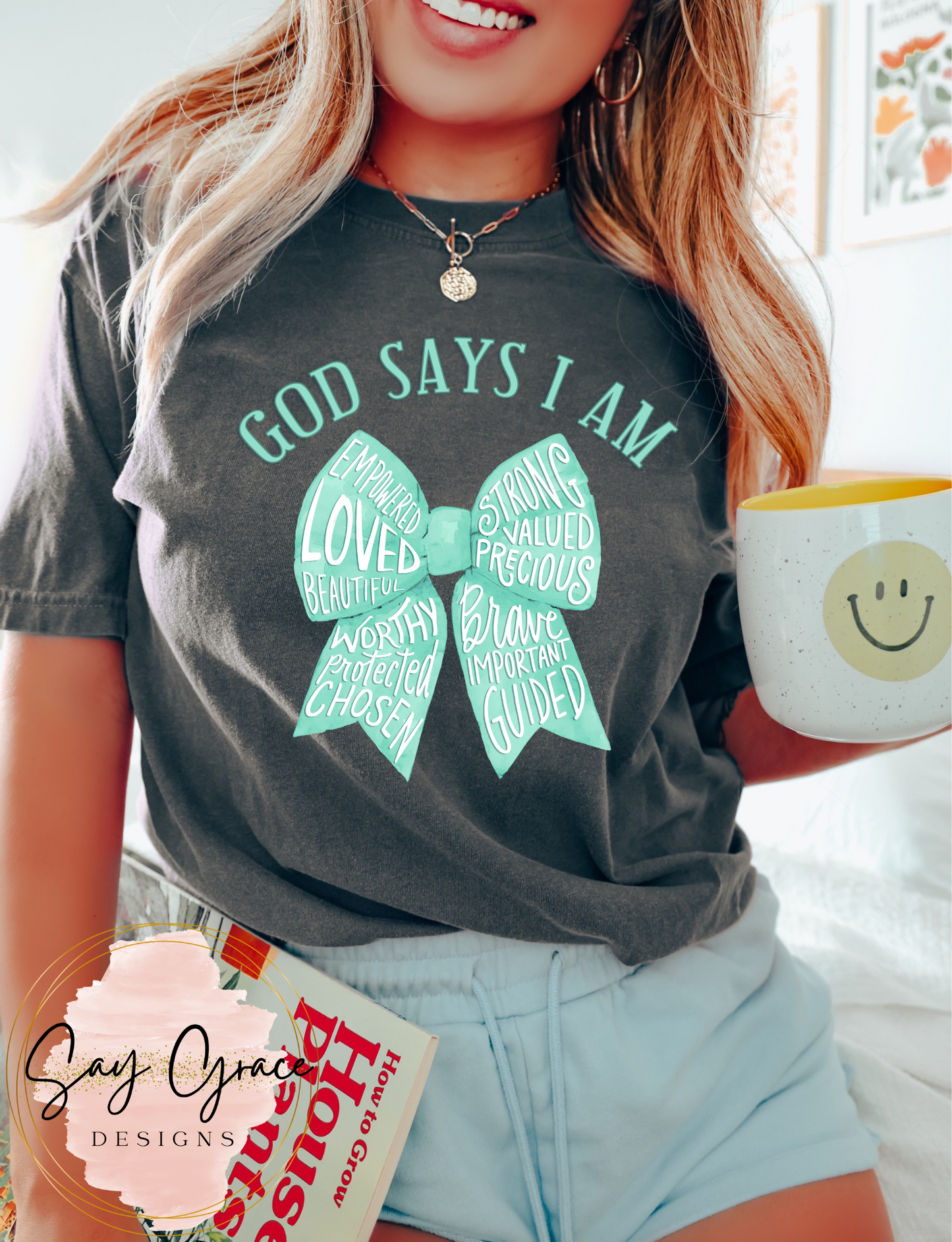 God Says I am Teal Bow