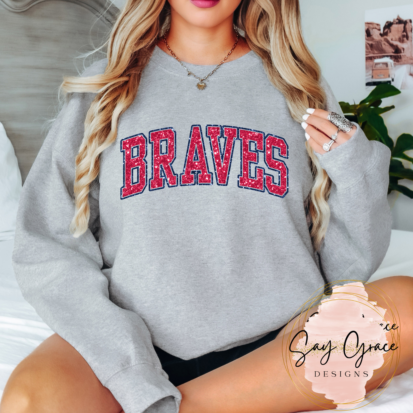 Braves Varsity FAUX Glitter