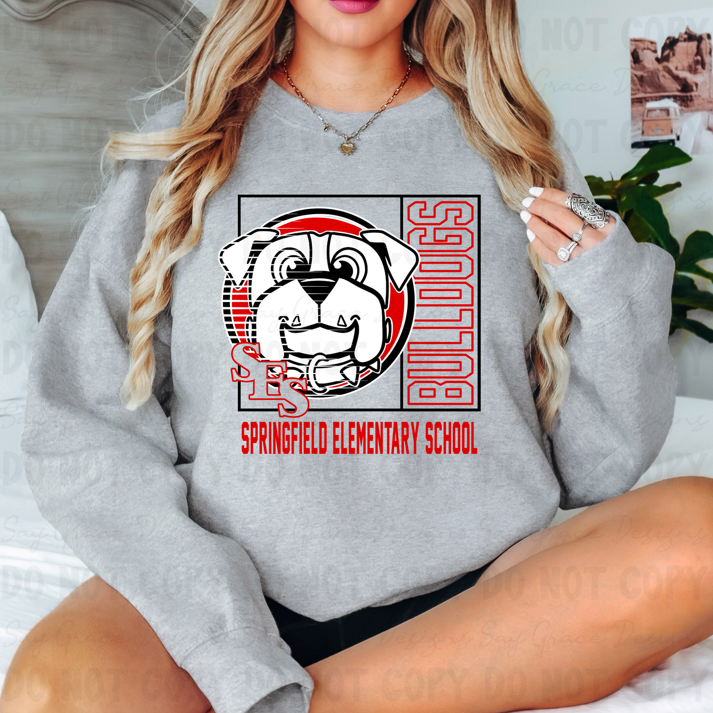 Springfield Bulldogs Square with Initials