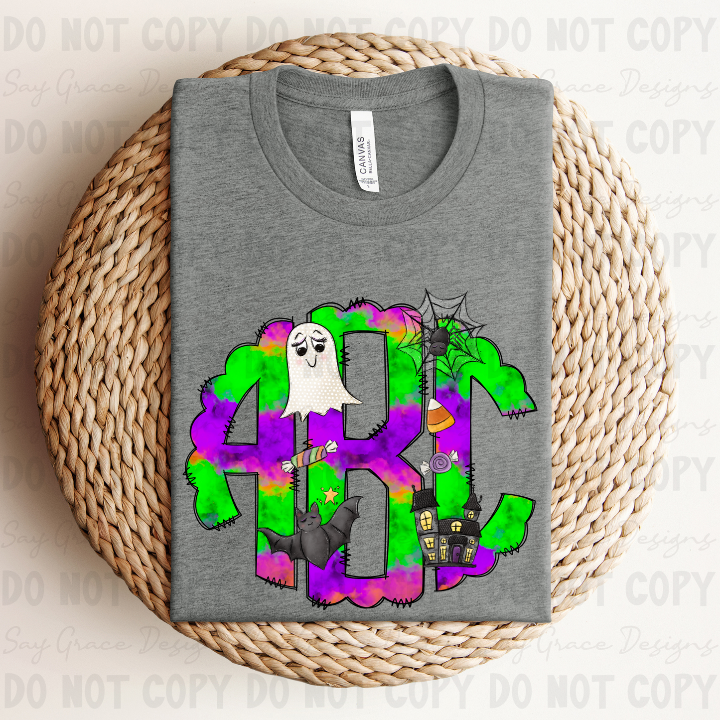 Neon Halloween Monogram