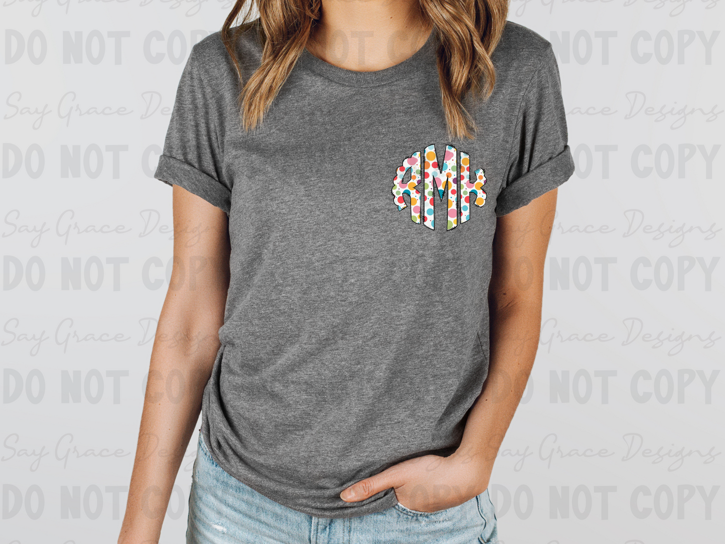 Multicolored Dot Monogram