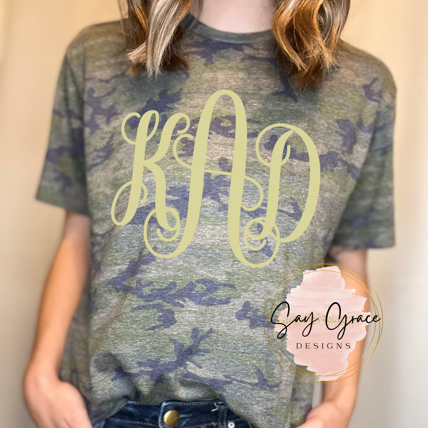 Camo T-Shirt with Monogram