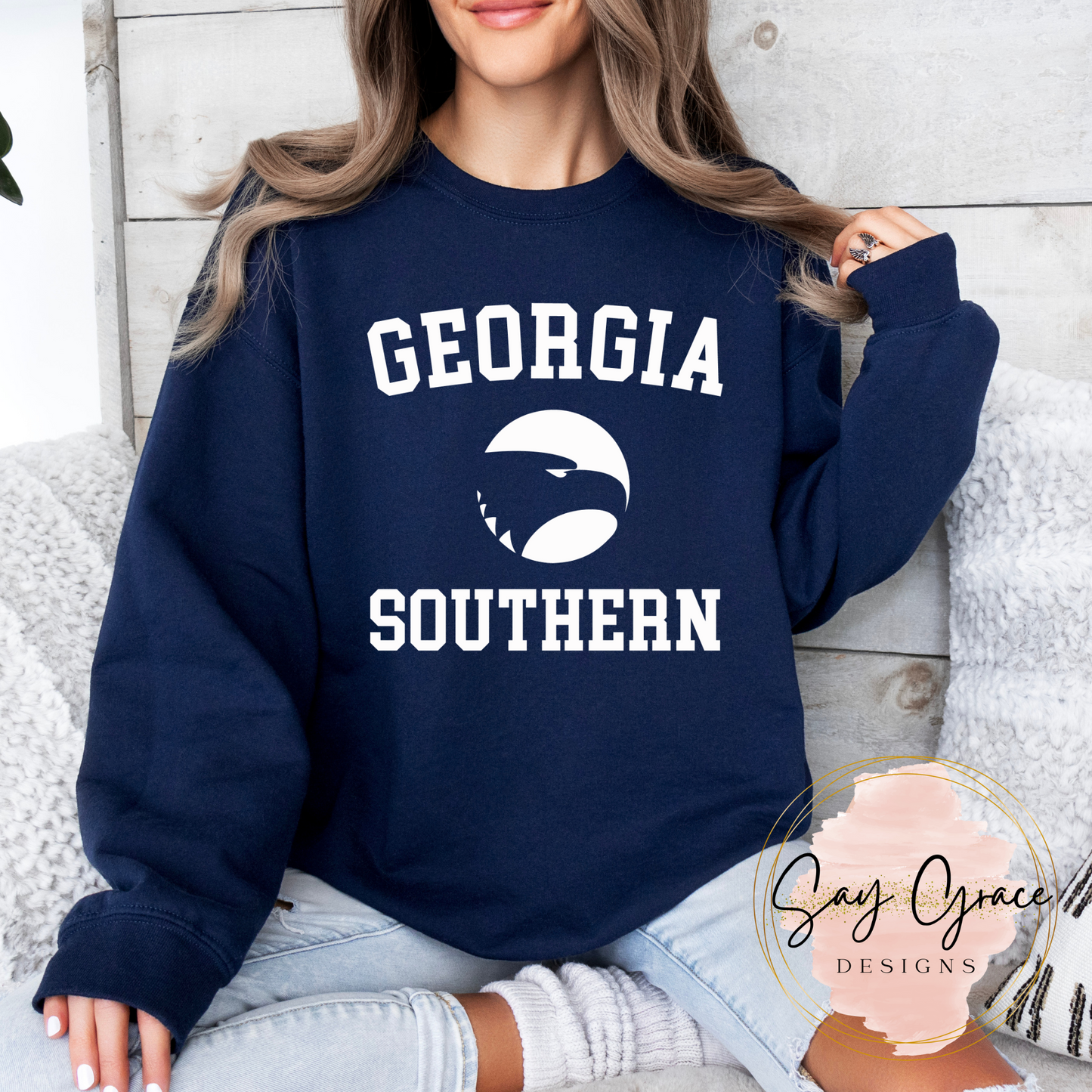 Georgia Southern Eagle Silhouette White