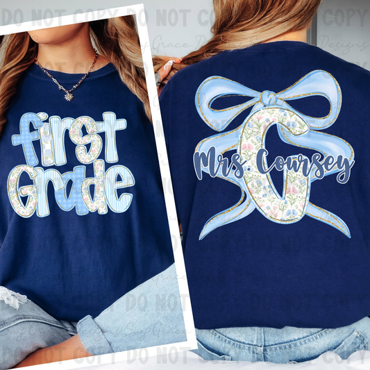 Blue Grand Millennial Grade Level/Occupation - Front and Back