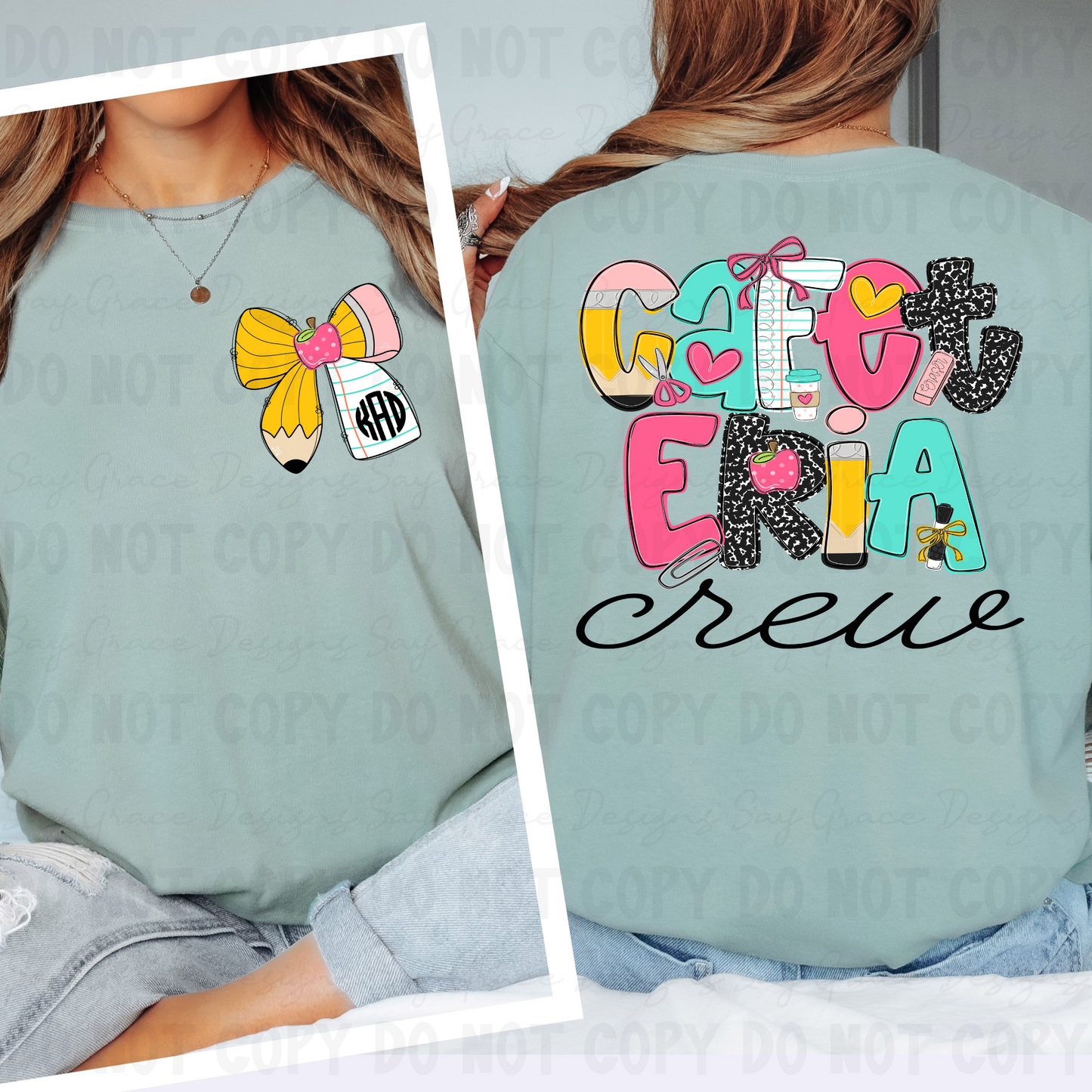 Teach Me Monogram/School Font Grade Level & Occupation - Front and Back