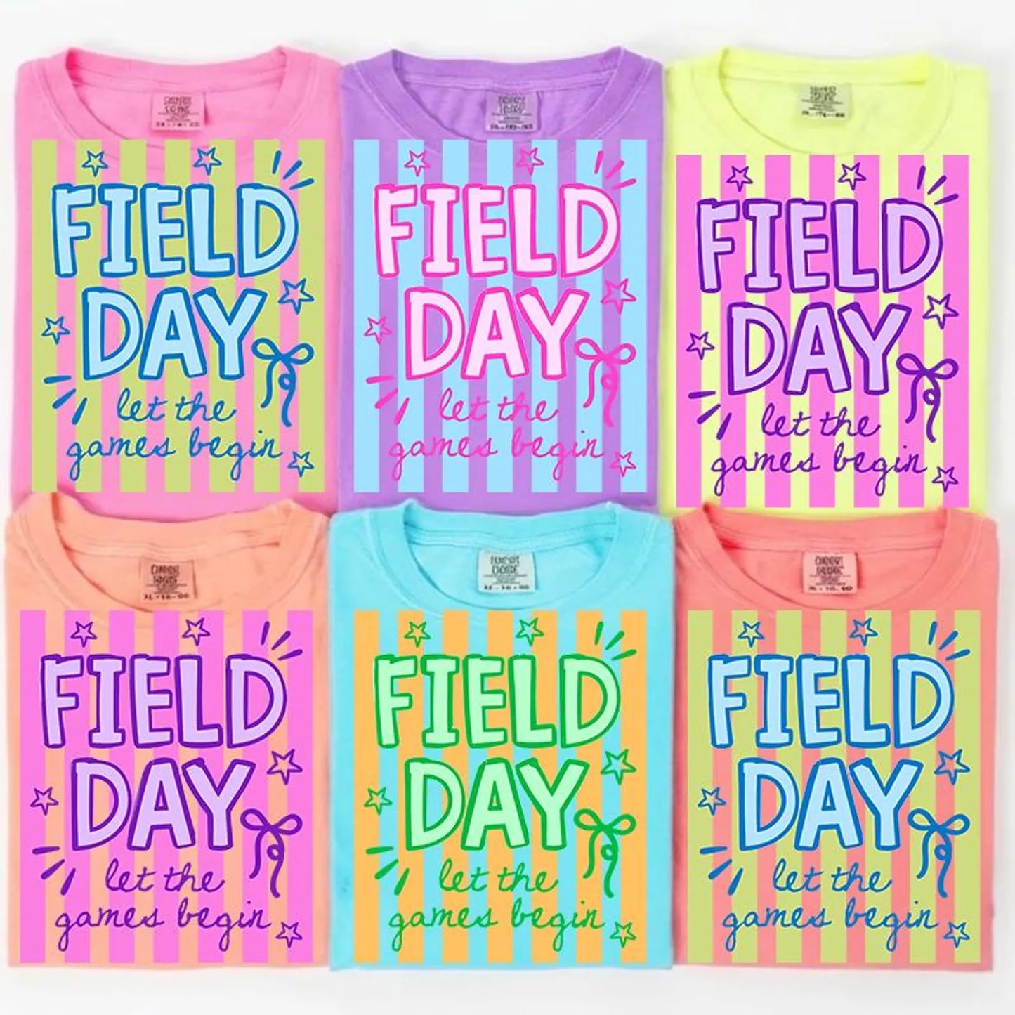 Field Day Let the Games Begin Stripes Bow Bundle