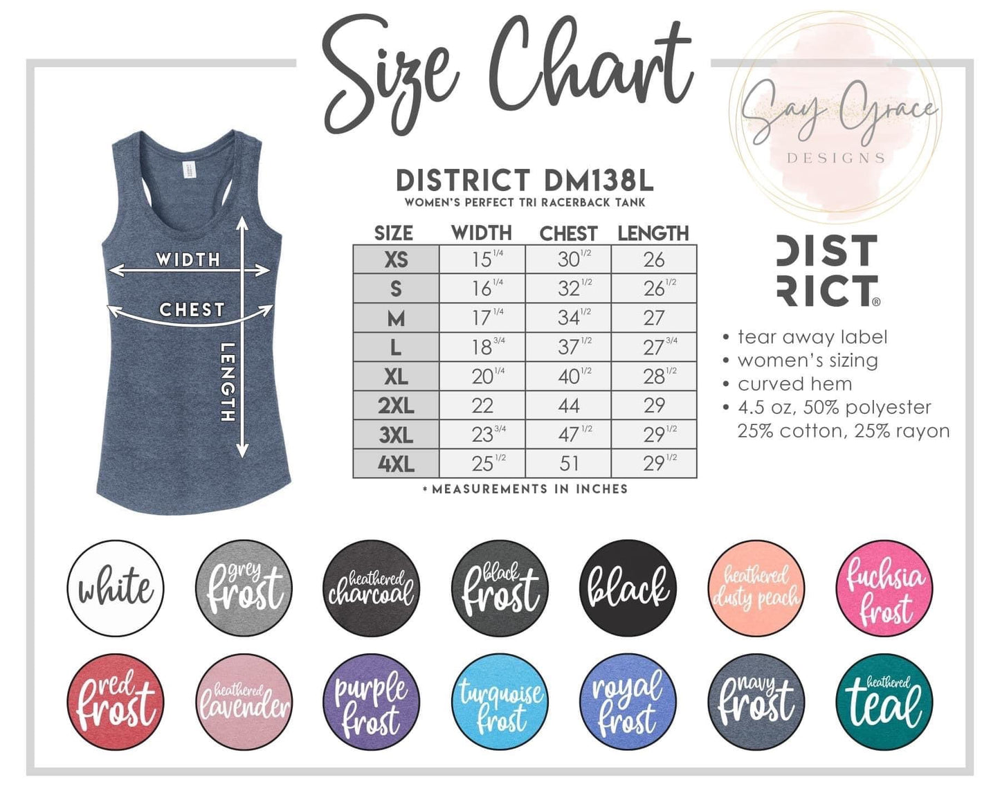 District Perfect Tri Racerback Tank