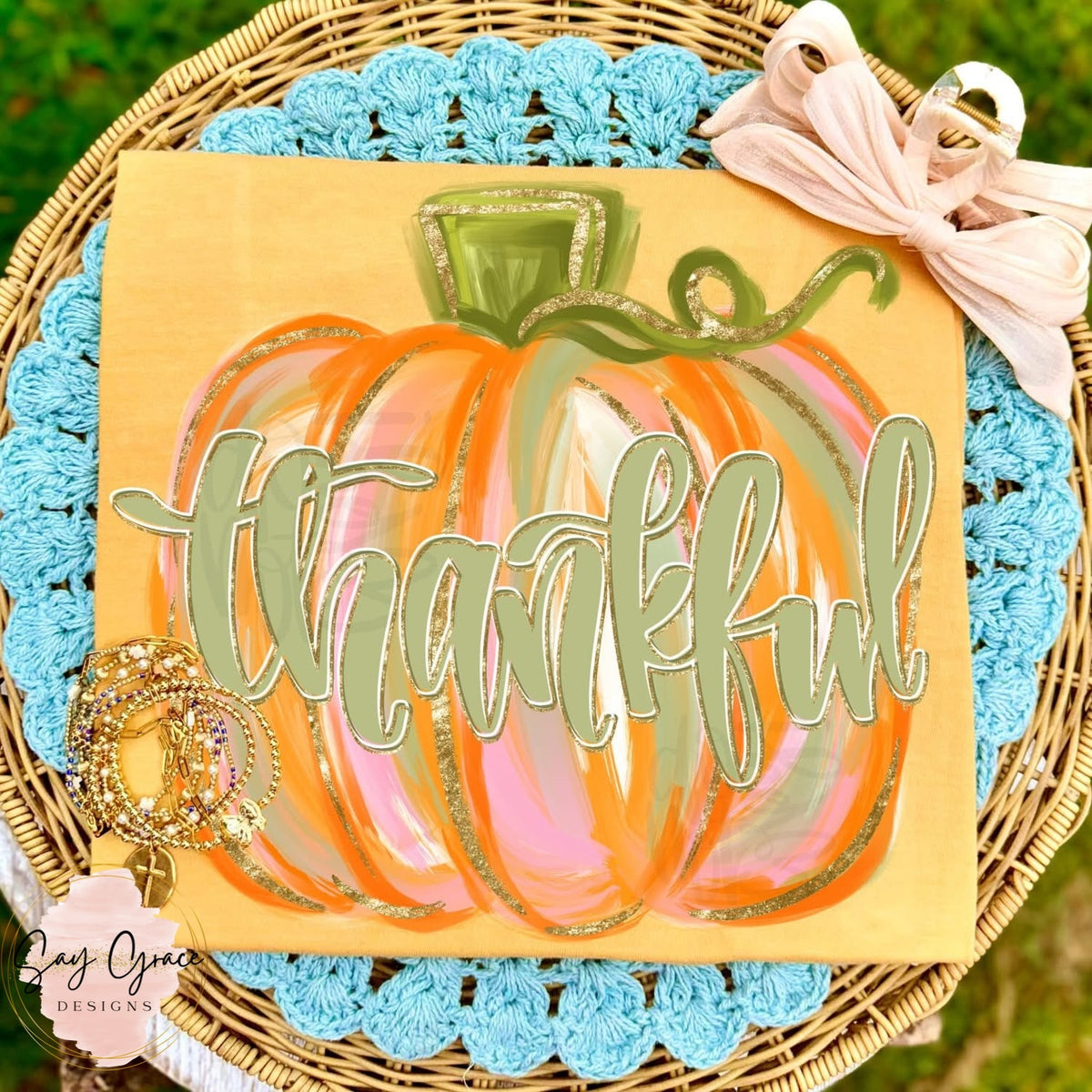 Thankful Pumpkin Watercolor