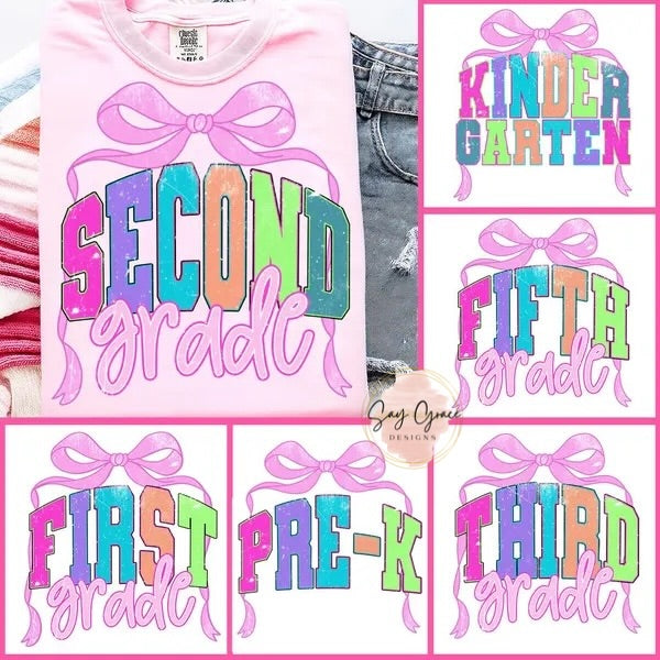 Grade Level Pink Bow Varsity