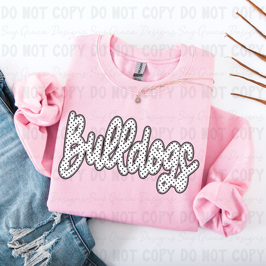 Bulldogs Polka Dot Script