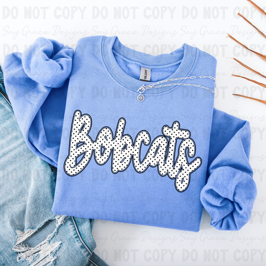 Bobcats Polka Dot Script