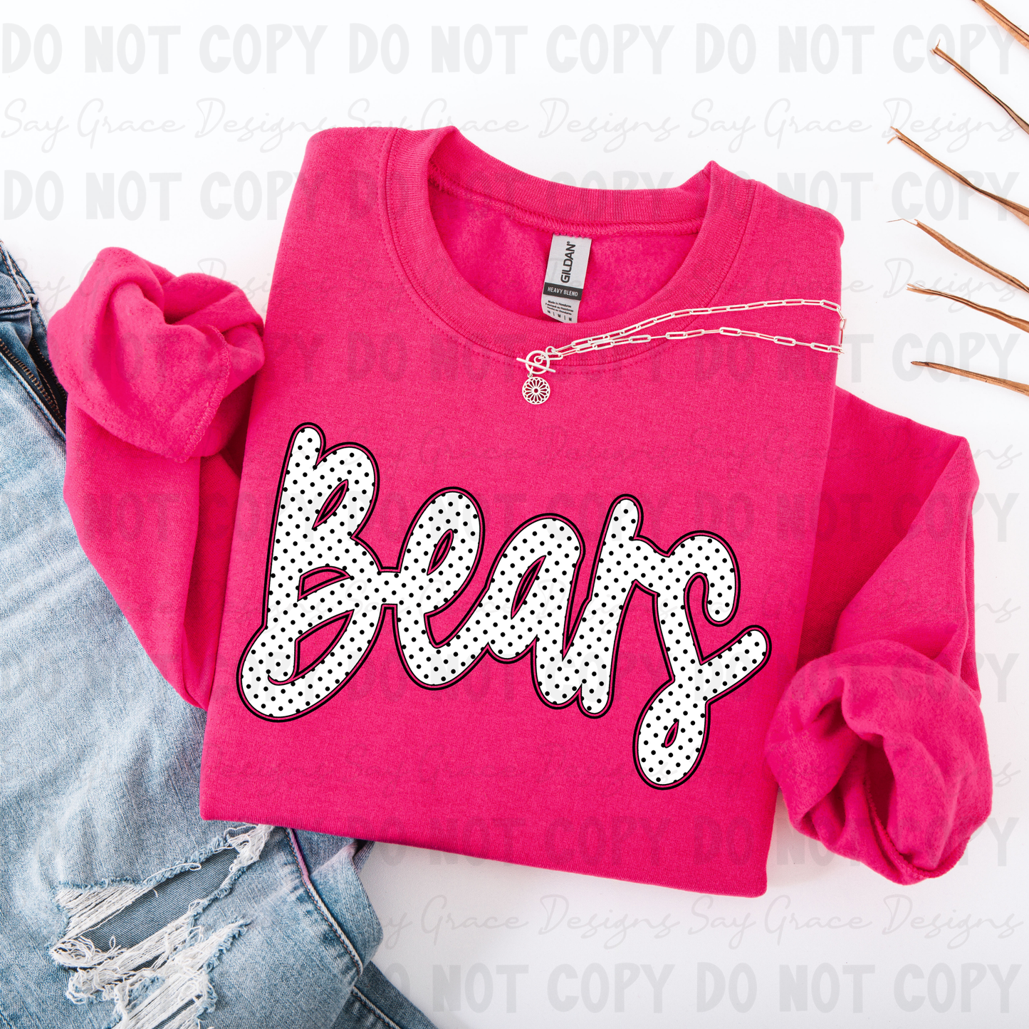 Bears Polka Dot Script