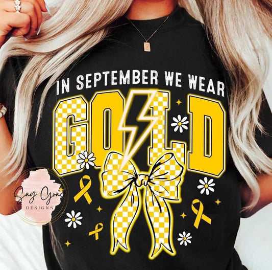 In September We Wear Gold Florescent Lightning Bolt