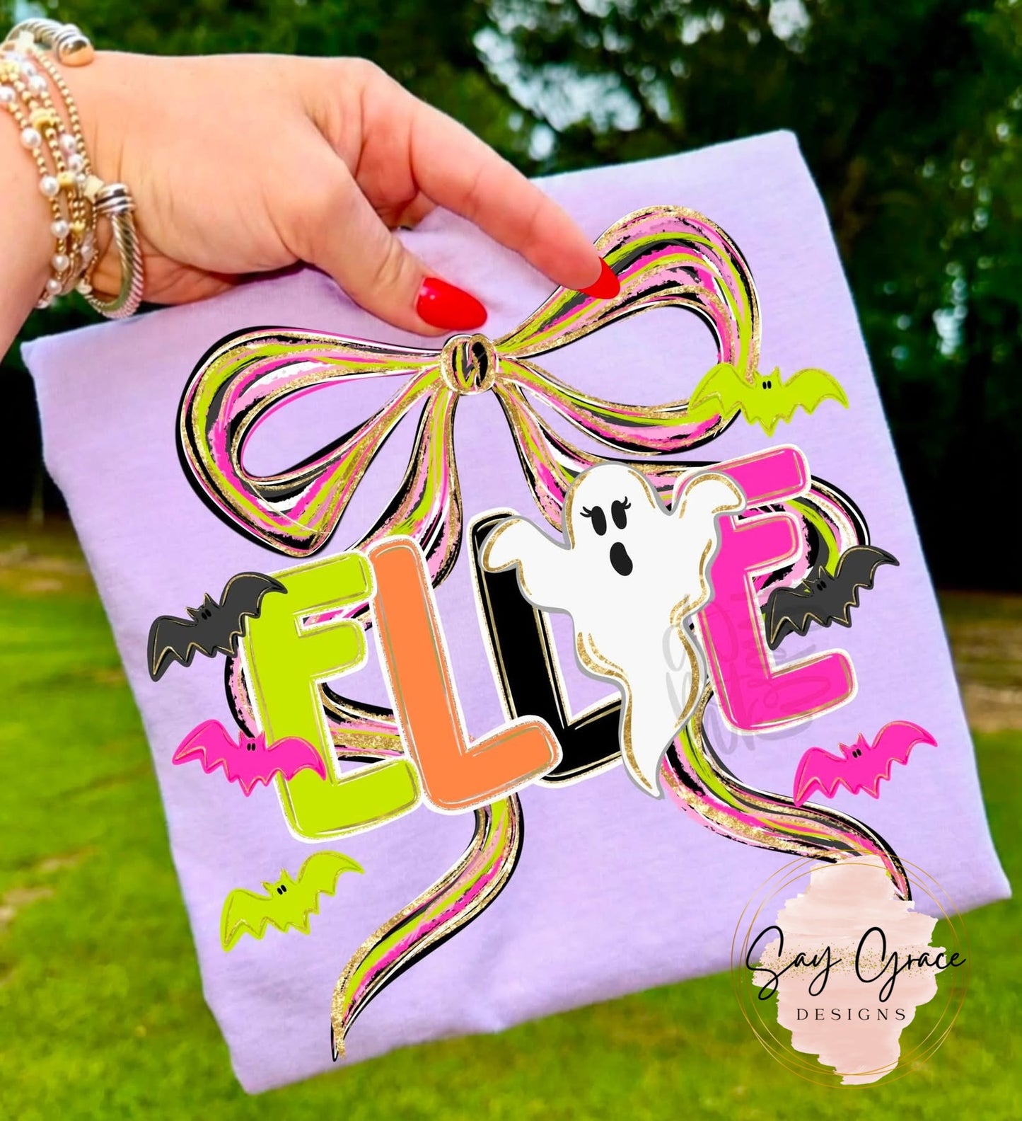 Halloween Name with Bow Personalized