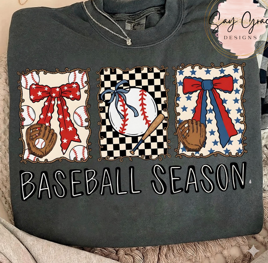 Baseball Season Bow