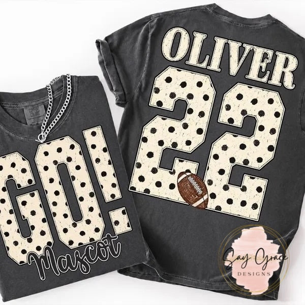 Go Mascot Personalized Front and Back