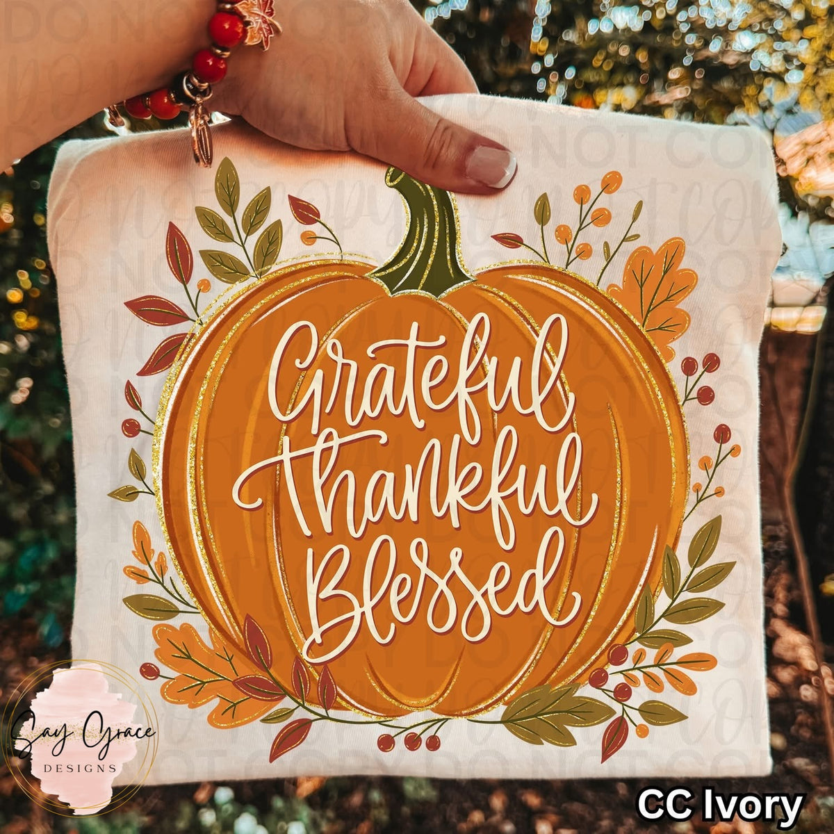 Grateful Thankful Blessed Pumpkin