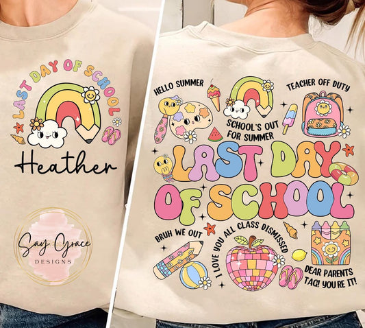 Last Day of School Collage Front and Back CUSTOMIZABLE