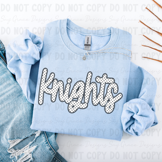 Knights Polka Dot Script