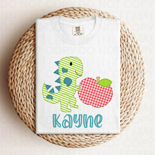 Dinosaur Faux Applique Personalized