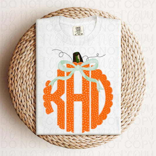 Pumpkin Speckled Monogram