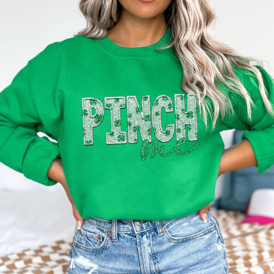 Pinch Me Faux Embroidery & Clovers Glitter