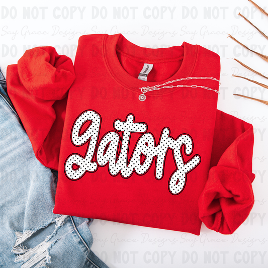Gators Polka Dot Script
