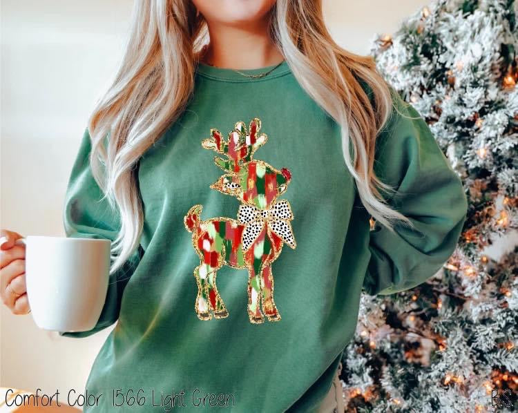 FAUX GLITTER Reindeer Coquette