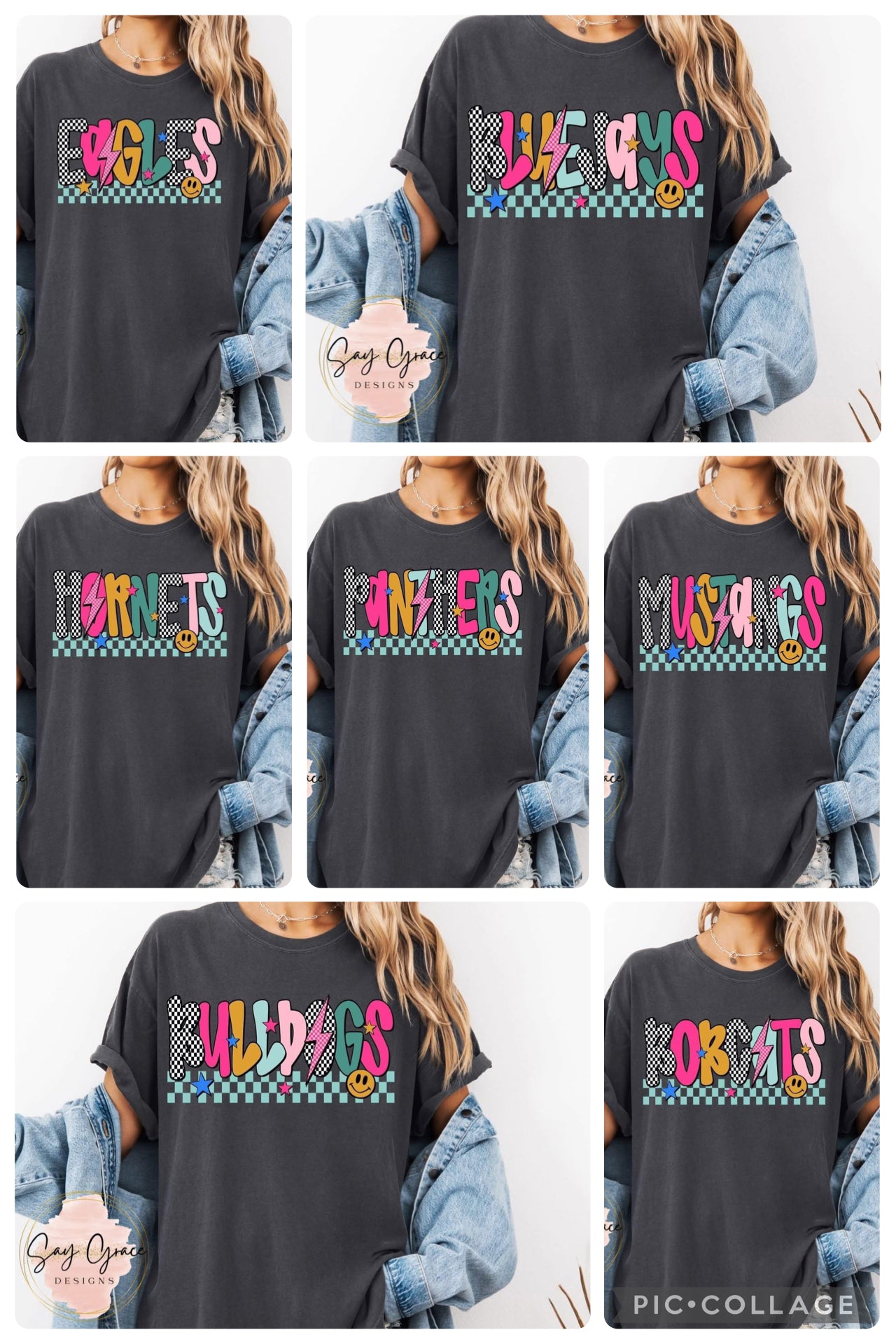 Mix Print Preppy Mascot